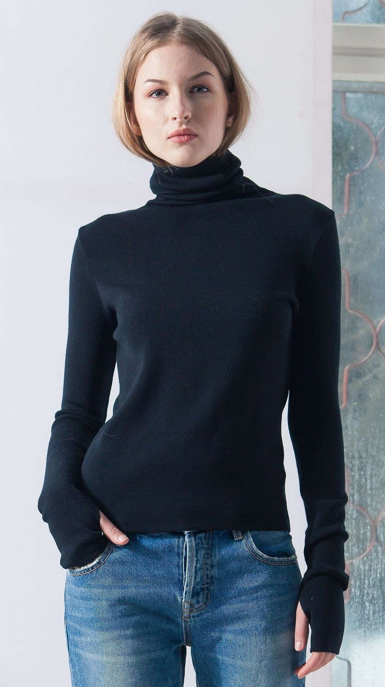 Black turtleneck sweater ADA - Krista Elsta